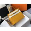 Hermes Kelly 28cm Bag In Yellow Embossed Crocodile GHW - Image 2