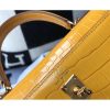 Hermes Kelly 28cm Bag In Yellow Embossed Crocodile GHW - Image 7