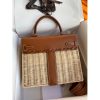 Hermes Picnic Kelly 28cm Bag in Wicker with Barenia Leather - Image 2