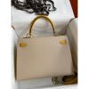 Hermes Kelly Sellier 32 Bicolor Bag in Trench and Yellow Epsom Calfskin - Image 2