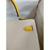 Hermes Kelly Sellier 32 Bicolor Bag in Trench and Yellow Epsom Calfskin - Image 4