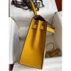 Hermes Kelly Sellier 32 Bicolor Bag in Trench and Yellow Epsom Calfskin - Image 5
