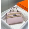 Hermes Kelly Mini II Bag In Mauve Pale Epsom Leather PHW - Image 2