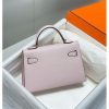 Hermes Kelly Mini II Bag In Mauve Pale Epsom Leather PHW - Image 3