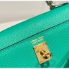 Hermes Kelly Mini II Bag In Vert Jade Epsom Leather GHW - Image 7