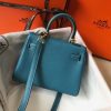 Hermes Blue Jean Clemence Kelly 20cm GHW Bag - Image 2