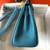 Hermes Blue Jean Clemence Kelly 20cm GHW Bag - Image 3