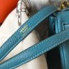 Hermes Blue Jean Clemence Kelly 20cm GHW Bag - Image 4