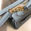 Hermes Blue Lin Clemence Kelly 20cm GHW Bag - Image 7