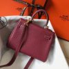 Hermes Bordeaux Clemence Kelly 20cm GHW Bag - Image 2