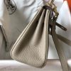 Hermes Grey Clemence Kelly 20cm GHW Bag - Image 4