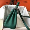 Hermes Malachite Clemence Kelly 20cm PHW Bag - Image 3