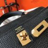 Hermes Black Clemence Kelly 20cm GHW Bag - Image 6