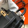 Hermes Black Clemence Kelly 20cm GHW Bag - Image 7