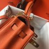 Hermes Mini Kelly 20cm Bag In Orange Clemence Leather - Image 4
