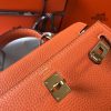 Hermes Mini Kelly 20cm Bag In Orange Clemence Leather - Image 6