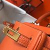 Hermes Mini Kelly 20cm Bag In Orange Clemence Leather - Image 7