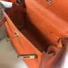 Hermes Mini Kelly 20cm Bag In Orange Clemence Leather - Image 8
