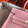 Hermes Pink Clemence Kelly 20cm GHW Bag - Image 6