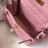 Hermes Pink Clemence Kelly 20cm GHW Bag - Image 8