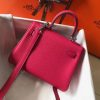 Hermes Mini Kelly 20cm Bag In Rose Red Clemence Leather - Image 2