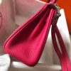 Hermes Mini Kelly 20cm Bag In Rose Red Clemence Leather - Image 3