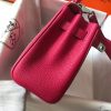 Hermes Mini Kelly 20cm Bag In Rose Red Clemence Leather - Image 4