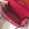 Hermes Mini Kelly 20cm Bag In Rose Red Clemence Leather - Image 8