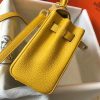 Hermes Mini Kelly 20cm Bag In Yellow Clemence Leather - Image 4