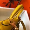 Hermes Mini Kelly 20cm Bag In Yellow Clemence Leather - Image 5