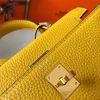 Hermes Mini Kelly 20cm Bag In Yellow Clemence Leather - Image 6