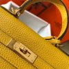 Hermes Mini Kelly 20cm Bag In Yellow Clemence Leather - Image 7