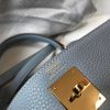Hermes Blue Lin Clemence Kelly 25cm GHW Bag - Image 6