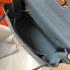Hermes Blue Lin Clemence Kelly 25cm GHW Bag - Image 8