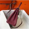 Hermes Bordeaux Clemence Kelly 25cm GHW Bag - Image 3