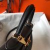 Hermes Black Clemence Kelly 25cm GHW Bag - Image 4