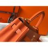 Hermes Orange Clemence Kelly 25cm GHW Bag - Image 3