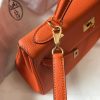 Hermes Orange Clemence Kelly 25cm GHW Bag - Image 4