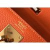 Hermes Orange Clemence Kelly 25cm GHW Bag - Image 6