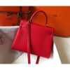 Hermes Red Clemence Kelly 25cm GHW Bag - Image 2