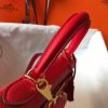 Hermes Red Clemence Kelly 25cm GHW Bag - Image 4