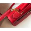 Hermes Red Clemence Kelly 25cm GHW Bag - Image 5