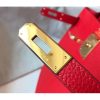 Hermes Red Clemence Kelly 25cm GHW Bag - Image 7