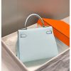 Hermes Kelly 25cm Sellier Bag In Blue Brume Epsom Leather - Image 2