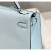 Hermes Kelly 25cm Sellier Bag In Blue Brume Epsom Leather - Image 6