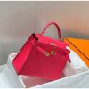 Hermes Kelly 25cm Sellier Bag In Rose Extreme Epsom Leather - Image 5