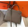 Hermes Kelly 25cm Sellier Bag In Taupe Epsom Leather - Image 2