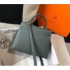Hermes Kelly 25cm Sellier Bag In Vert Amande Epsom Leather - Image 2