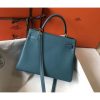Hermes Blue Jean Clemence Kelly 28cm Bag - Image 2