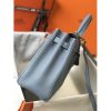 Hermes Blue Lin Clemence Kelly 28cm Bag - Image 3